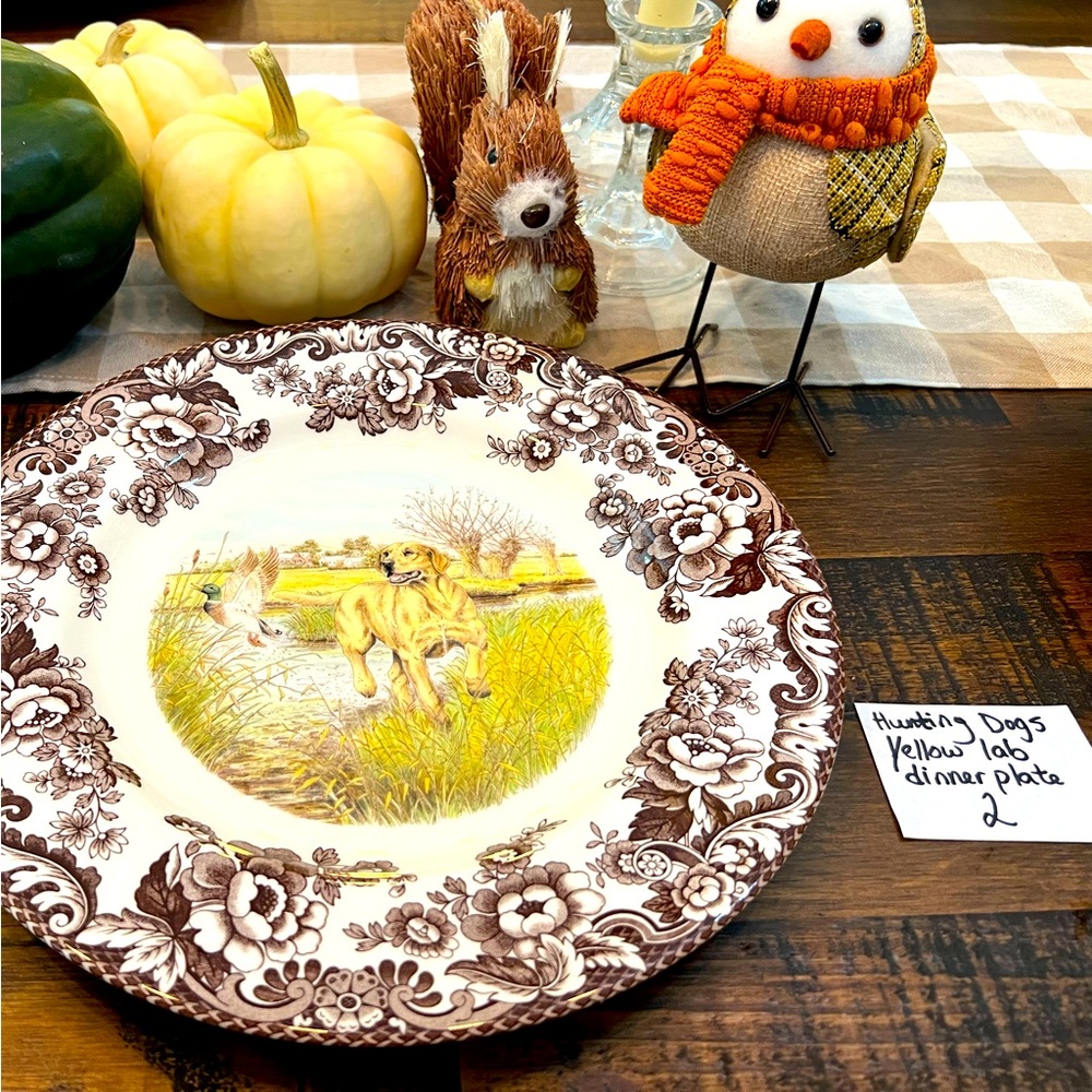 Spode Woodland Yellow Labrador Dinner Plate- Never Used!